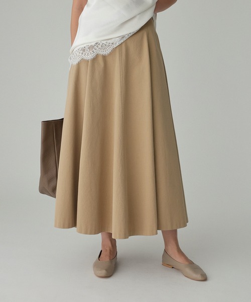 BABYLONE（バビロン）の「WASHコットンフレアスカート（スカート・レディース・ネイビー/ベージュ・フリー）」の2枚目の写真