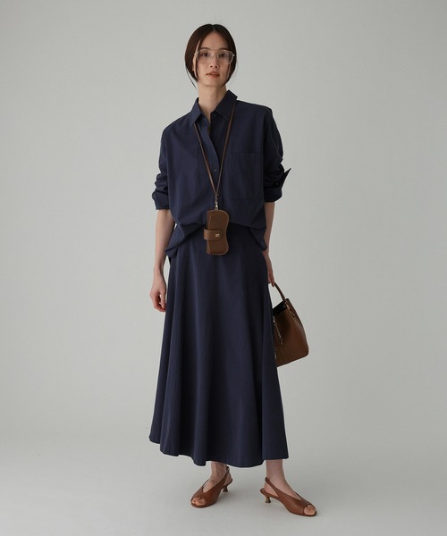 BABYLONE（バビロン）の「WASHコットンフレアスカート（スカート・レディース・ネイビー/ベージュ・フリー）」の6枚目の写真