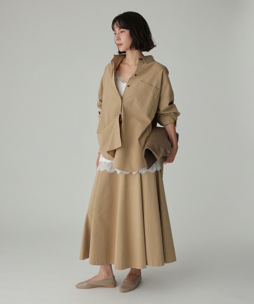 BABYLONE（バビロン）の「WASHコットンフレアスカート（スカート・レディース・ネイビー/ベージュ・フリー）」の13枚目の写真