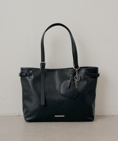 Chico(チコ)の「ポーチチャーム付きBIGトートバッグ(トートバッグ・レディース・ブラック/ベージュ系その他3/ピンク系その他3/アイボリー・FREE)」の2枚目の写真