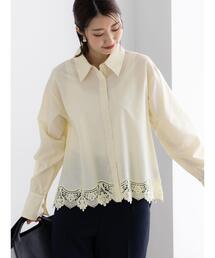 Te chichi（テチチ）の「スカラップレースヘムクロップトシャツ（シャツ/ブラウス）」