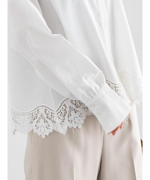 Te chichi（テチチ）の「スカラップレースヘムクロップトシャツ（シャツ/ブラウス・レディース・オフホワイト/イエロー/サックスブルー・F）」の8枚目の写真