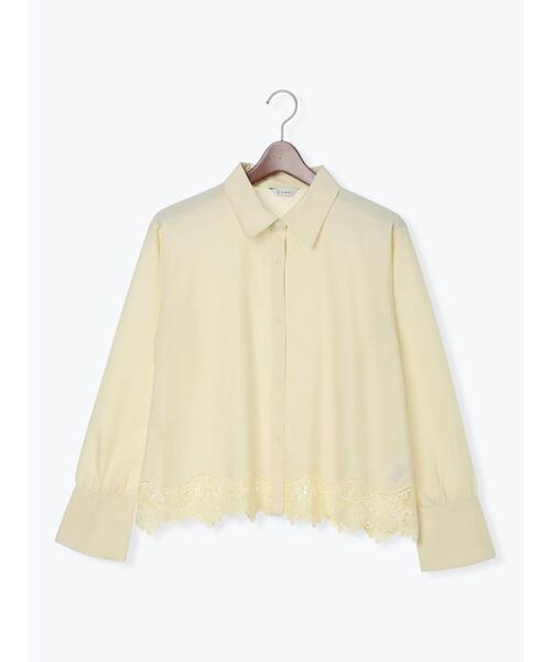 Te chichi（テチチ）の「スカラップレースヘムクロップトシャツ（シャツ/ブラウス・レディース・オフホワイト/イエロー/サックスブルー・F）」の10枚目の写真