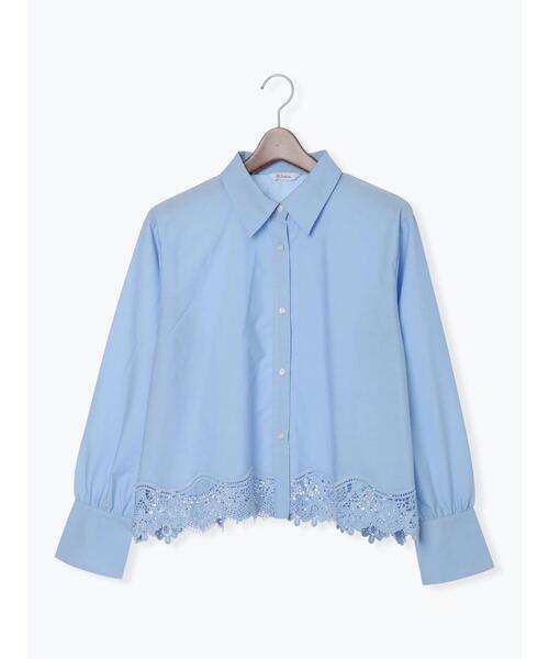 Te chichi（テチチ）の「スカラップレースヘムクロップトシャツ（シャツ/ブラウス・レディース・オフホワイト/イエロー/サックスブルー・F）」の11枚目の写真