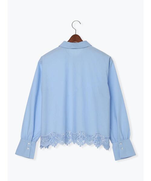 Te chichi（テチチ）の「スカラップレースヘムクロップトシャツ（シャツ/ブラウス・レディース・オフホワイト/イエロー/サックスブルー・F）」の12枚目の写真