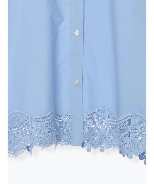 Te chichi（テチチ）の「スカラップレースヘムクロップトシャツ（シャツ/ブラウス・レディース・オフホワイト/イエロー/サックスブルー・F）」の5枚目の写真