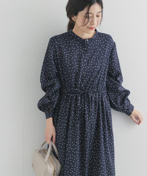 URBAN RESEARCH DOORS(アーバンリサーチドアーズ)の「ドットプリントワンピース(ワンピース・レディース・ブラック/ネイビー・FREE)」の9枚目の写真