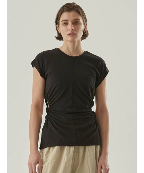 Henon.(ヘノン)の「サイドホールトップス(Tシャツ/カットソー・レディース・ブラック/ホワイト・F)」の22枚目の写真