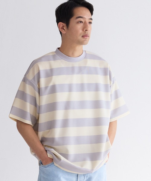 coca(coca)(コカ)の「鹿の子ボーダーTシャツ(Tシャツ/カットソー・メンズ・ブラック/グレー・L/XL/M)」の2枚目の写真