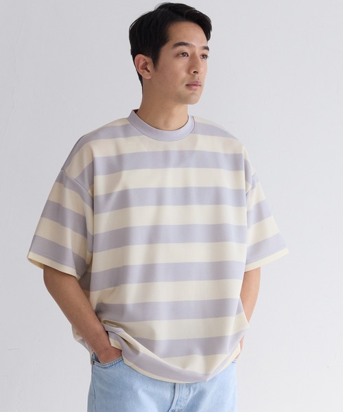 coca(coca)(コカ)の「鹿の子ボーダーTシャツ(Tシャツ/カットソー・メンズ・ブラック/グレー・L/XL/M)」の6枚目の写真