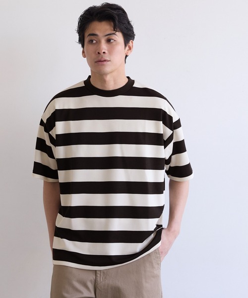 coca(coca)(コカ)の「鹿の子ボーダーTシャツ(Tシャツ/カットソー・メンズ・ブラック/グレー・L/XL/M)」の8枚目の写真