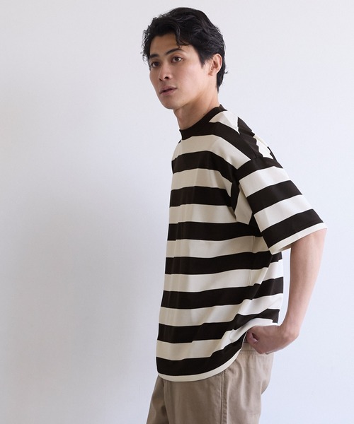 coca(coca)(コカ)の「鹿の子ボーダーTシャツ(Tシャツ/カットソー・メンズ・ブラック/グレー・L/XL/M)」の9枚目の写真