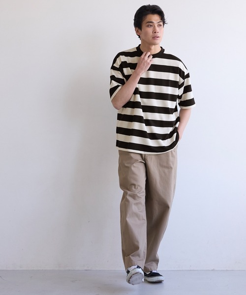 coca(coca)(コカ)の「鹿の子ボーダーTシャツ(Tシャツ/カットソー・メンズ・ブラック/グレー・L/XL/M)」の11枚目の写真
