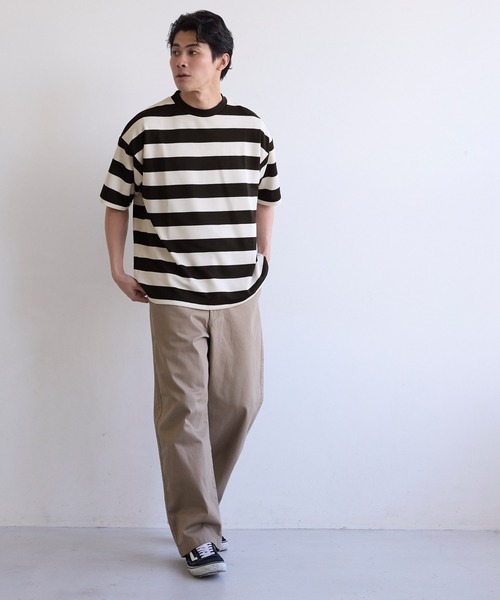 coca(coca)(コカ)の「鹿の子ボーダーTシャツ(Tシャツ/カットソー・メンズ・ブラック/グレー・L/XL/M)」の12枚目の写真