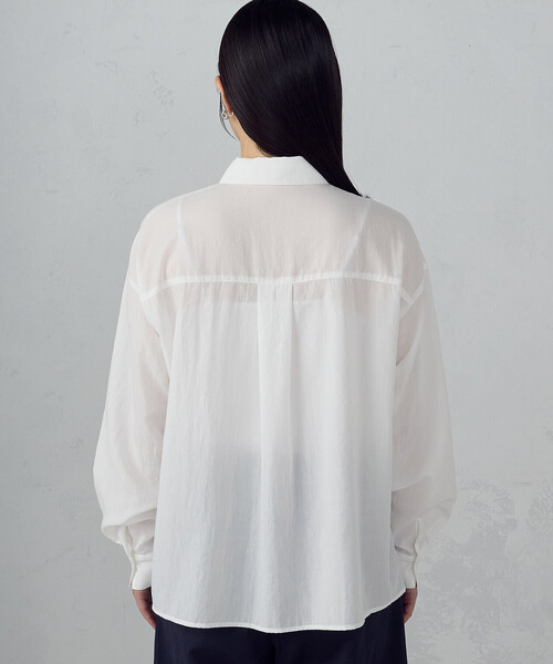 COMME CA ISM（コムサイズム）の「ポリエステルスパンブロード ベーシックシャツ（シャツ/ブラウス・レディース・サックスブルー/ホワイト・MEDIUM/LARGE）」の17枚目の写真