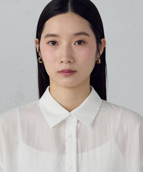 COMME CA ISM（コムサイズム）の「ポリエステルスパンブロード ベーシックシャツ（シャツ/ブラウス・レディース・サックスブルー/ホワイト・MEDIUM/LARGE）」の18枚目の写真