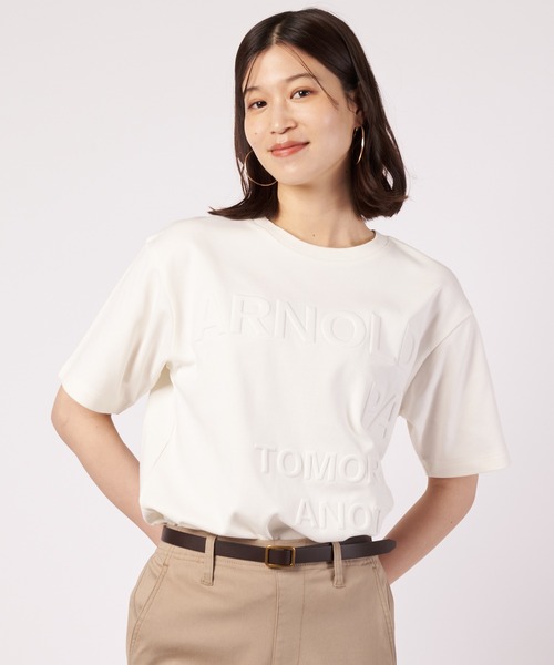 Arnold Palmer(アーノルドパーマー)の「AIR FLEX シェア エンボスロゴ Tシャツ(Tシャツ/カットソー・レディース・ダークネイビー/サーモンピンク/オフホワイト・L/M/S/XS/LL)」の6枚目の写真