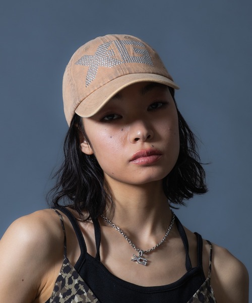 X-girl（エックスガール）の「LOGO MARK STUDDED 6PANEL CAP（キャップ・レディース・ブラック/ベージュ/カモフラージュ・ONE SIZE）」の12枚目の写真