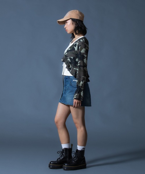X-girl（エックスガール）の「LOGO MARK STUDDED 6PANEL CAP（キャップ・レディース・ブラック/ベージュ/カモフラージュ・ONE SIZE）」の18枚目の写真
