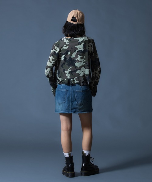 X-girl（エックスガール）の「LOGO MARK STUDDED 6PANEL CAP（キャップ・レディース・ブラック/ベージュ/カモフラージュ・ONE SIZE）」の20枚目の写真