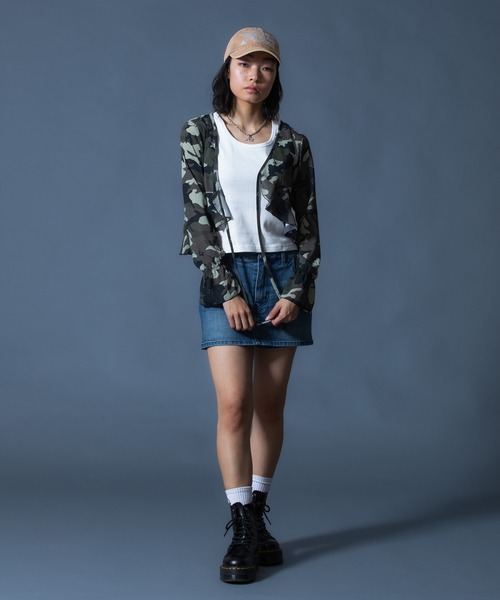 X-girl（エックスガール）の「LOGO MARK STUDDED 6PANEL CAP（キャップ・レディース・ブラック/ベージュ/カモフラージュ・ONE SIZE）」の16枚目の写真