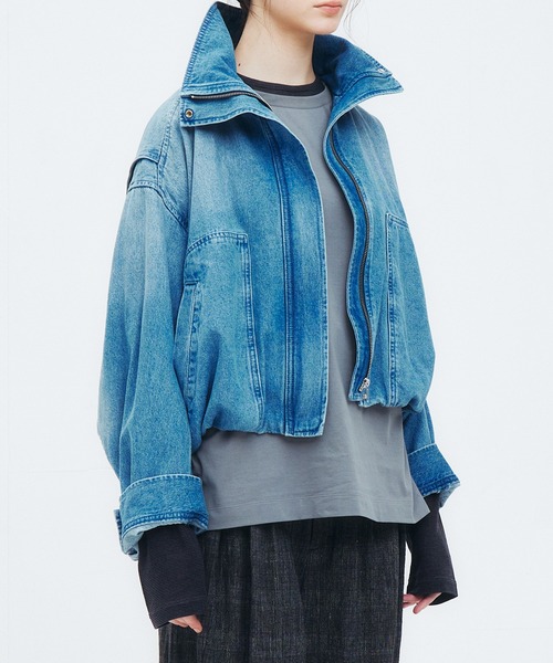 LE CIEL BLEU（ルシェルブルー）の「ウォッシュデニムブルゾン / Washed Denim Blouson（デニムジャケット・レディース・インディゴブルー・36）」の6枚目の写真