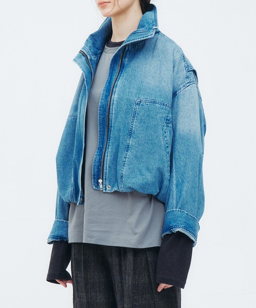 LE CIEL BLEU（ルシェルブルー）の「ウォッシュデニムブルゾン / Washed Denim Blouson（デニムジャケット・レディース・インディゴブルー・36）」の5枚目の写真