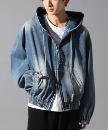 LAND MUSEUM（ランドミュージアム）の「LAND MUSEUM／デニムフードブルゾン（デニムジャケット）」