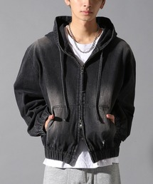 LAND MUSEUM（ランドミュージアム）の「LAND MUSEUM／デニムフードブルゾン（デニムジャケット）」