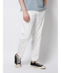 SUIT SQUARE | FLAT テーパードパンツ ウォッシャブル ストレッチ 速乾 シルキーツイル 無地 裾上げ済み(スラックス)