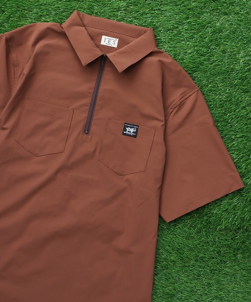 The Endless Summer(エンドレスサマー)の「TES COMFORT HALF ZIP SHIRT / 半袖ハーフジップシャツ(シャツ/ブラウス・メンズ・ブラウン/ネイビー/ブラック・MEDIUM/SMALL/X-LARGE/LARGE)」の11枚目の写真