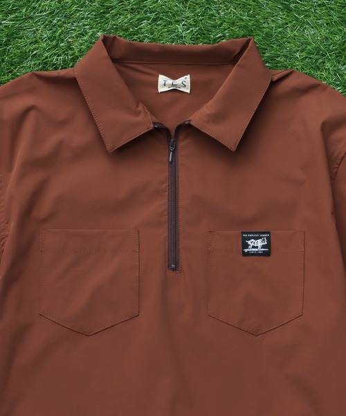 The Endless Summer(エンドレスサマー)の「TES COMFORT HALF ZIP SHIRT / 半袖ハーフジップシャツ(シャツ/ブラウス・メンズ・ブラウン/ネイビー/ブラック・MEDIUM/SMALL/X-LARGE/LARGE)」の13枚目の写真