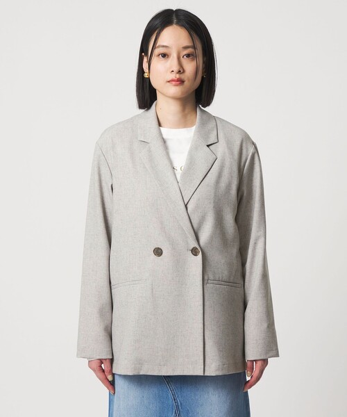 A DAY IN THE LIFE UNITED ARROWS(アデイインザライフユナイテッドアローズ)の「2ボタン ダブルジャケット ‐セットアップ対応・ウォッシャブル‐<A DAY IN THE LIFE>(テーラードジャケット・レディース・モカ/ナチュラル/ネイビー・FREE)」の10枚目の写真