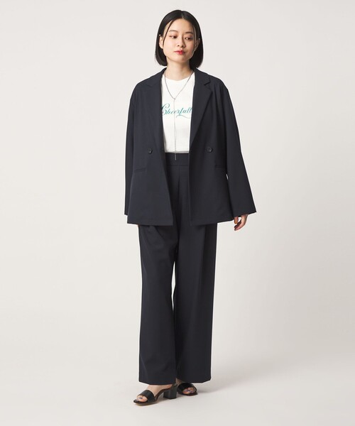 A DAY IN THE LIFE UNITED ARROWS(アデイインザライフユナイテッドアローズ)の「2ボタン ダブルジャケット ‐セットアップ対応・ウォッシャブル‐<A DAY IN THE LIFE>(テーラードジャケット・レディース・モカ/ナチュラル/ネイビー・FREE)」の6枚目の写真