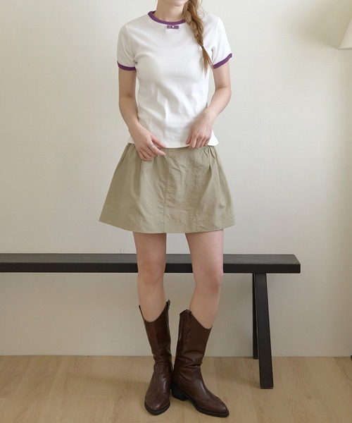 UNE MANSION（ユヌマンション）の「【UNE ORIGINAL HAND MADE】バイカラーラブリーリボンTシャツカットソー（Tシャツ/カットソー・レディース・ネイビー/グレー/ブラウン/ホワイト/パープル・FREE）」の11枚目の写真