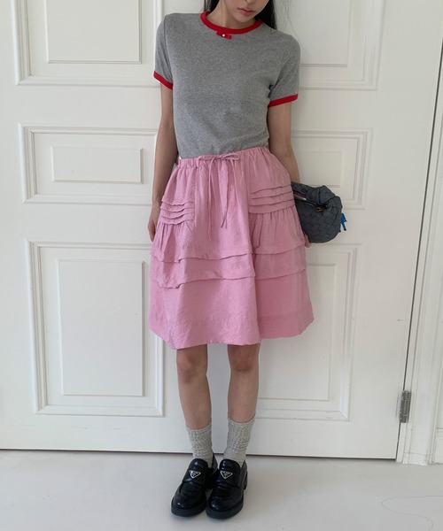UNE MANSION（ユヌマンション）の「【UNE ORIGINAL HAND MADE】バイカラーラブリーリボンTシャツカットソー（Tシャツ/カットソー・レディース・ネイビー/グレー/ブラウン/ホワイト/パープル・FREE）」の18枚目の写真