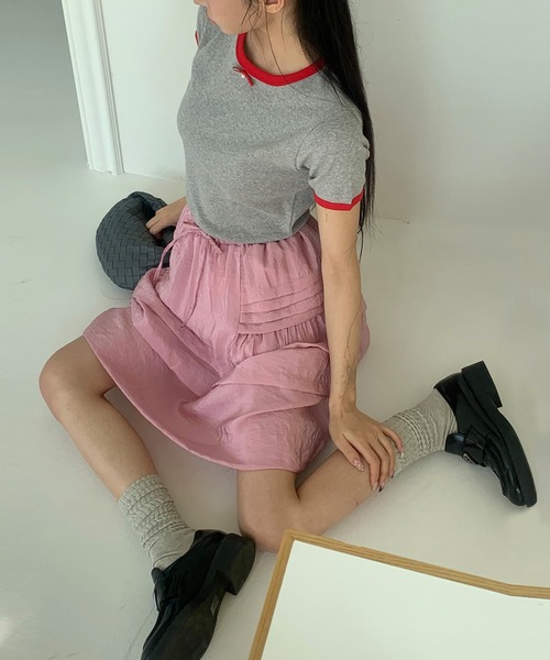 UNE MANSION（ユヌマンション）の「【UNE ORIGINAL HAND MADE】バイカラーラブリーリボンTシャツカットソー（Tシャツ/カットソー・レディース・ネイビー/グレー/ブラウン/ホワイト/パープル・FREE）」の21枚目の写真