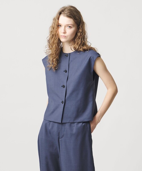 LOEFF（ロエフ）の「＜LOEFF＞トロピカルウール ベスト（ベスト・レディース・ブラック/オリーブ/コバルトブルー・FREE）」の3枚目の写真