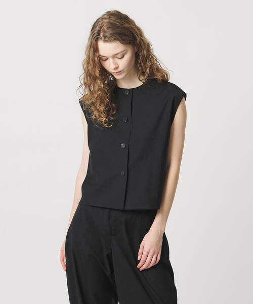 LOEFF（ロエフ）の「＜LOEFF＞トロピカルウール ベスト（ベスト・レディース・ブラック/オリーブ/コバルトブルー・FREE）」の2枚目の写真