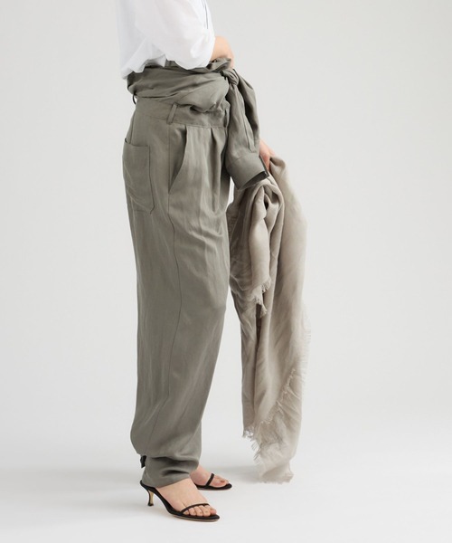 Chaos（カオス）の「Chaos(カオス)/◆ASAUCEM MELER◆別注リネンスカーフ（ストール/ショール・レディース・サンドグレー/その他/ブラウン系その他・FREE）」の2枚目の写真