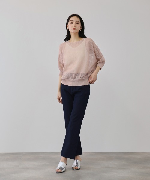 QUEENS COURT(クイーンズコート)の「リネニースパークリングニットプルオーバー(ニット/セーター・レディース・ピンク/アイボリー/ブラウン/ライトグレー・M)」の13枚目の写真