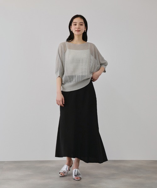QUEENS COURT(クイーンズコート)の「リネニースパークリングニットプルオーバー(ニット/セーター・レディース・ピンク/アイボリー/ブラウン/ライトグレー・M)」の19枚目の写真