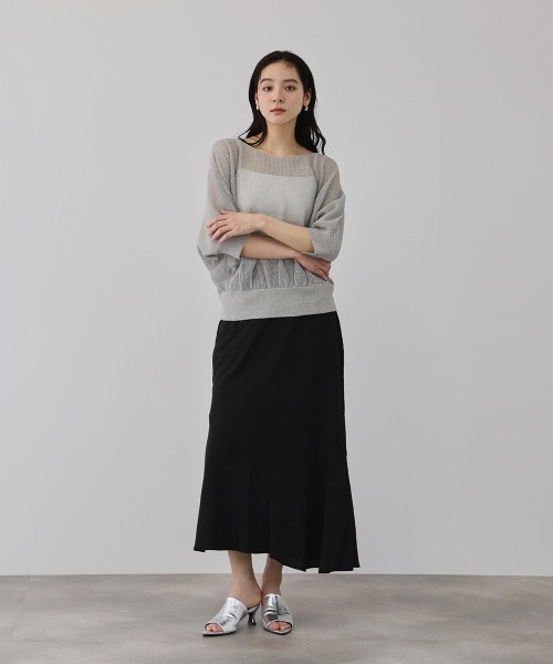 QUEENS COURT(クイーンズコート)の「リネニースパークリングニットプルオーバー(ニット/セーター・レディース・ピンク/アイボリー/ブラウン/ライトグレー・M)」の20枚目の写真