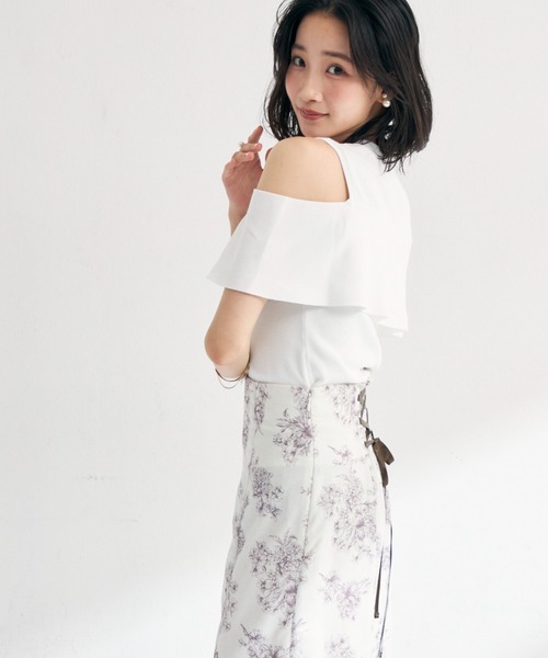 MISCH MASCH(ミッシュマッシュ)の「2026春夏新作 肩開き総針リボンニット(ニット/セーター・レディース・ブラウン/ピンク/ホワイト/ブルー・フリ-)」の20枚目の写真