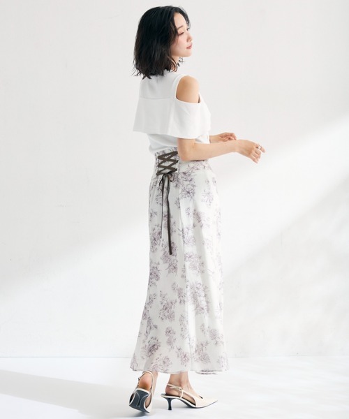 MISCH MASCH(ミッシュマッシュ)の「2026春夏新作 肩開き総針リボンニット(ニット/セーター・レディース・ブラウン/ピンク/ホワイト/ブルー・フリ-)」の16枚目の写真