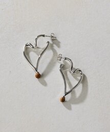 ワンポイントハートフープピアス