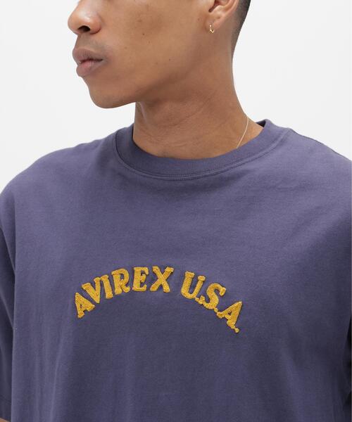 AVIREX(アヴィレックス)の「CHAIN STITCH EMBROIDERY T-SHIRT / チェーンステッチ エンブロイダリー Tシャツ / AVIREX / アヴィレックス(Tシャツ/カットソー・メンズ・ネイビー/チャコールグレー/キナリ・L/2XL/XL/M)」の8枚目の写真