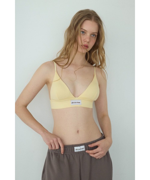 ALEXIA STAM（アリシアスタン）の「Rib Triangle Bra/パッドinリブブラトップ（インナーウェア/肌着・レディース・ブルー/チャコールグレー/グレー/イエロー・L/M/S）」の4枚目の写真