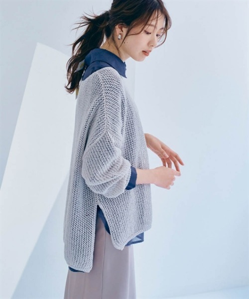 nissen(ニッセン)の「メッシュニットトップス(ニット/セーター・レディース・ライトグレー/ベージュ/ブラック・S/LL/L/M)」の11枚目の写真
