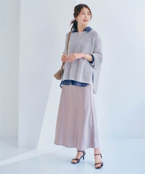 nissen(ニッセン)の「メッシュニットトップス(ニット/セーター・レディース・ライトグレー/ベージュ/ブラック・S/LL/L/M)」の12枚目の写真